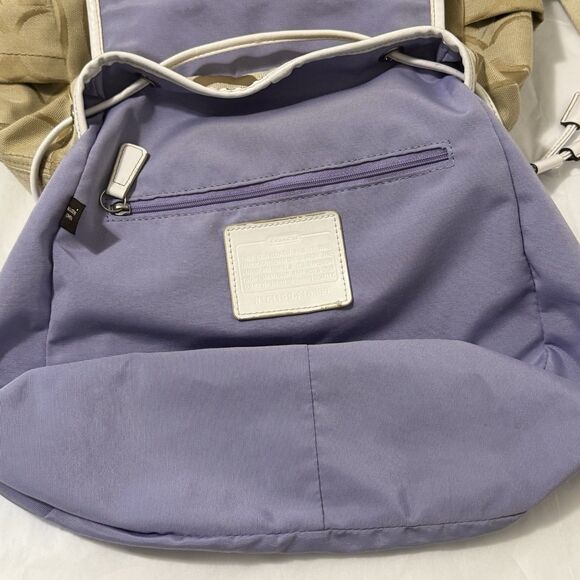 Coach Kyra Daisy Y2K Tan Beige White Backpack Bag Charms Utility Preppy GUC - Picture 9 of 13